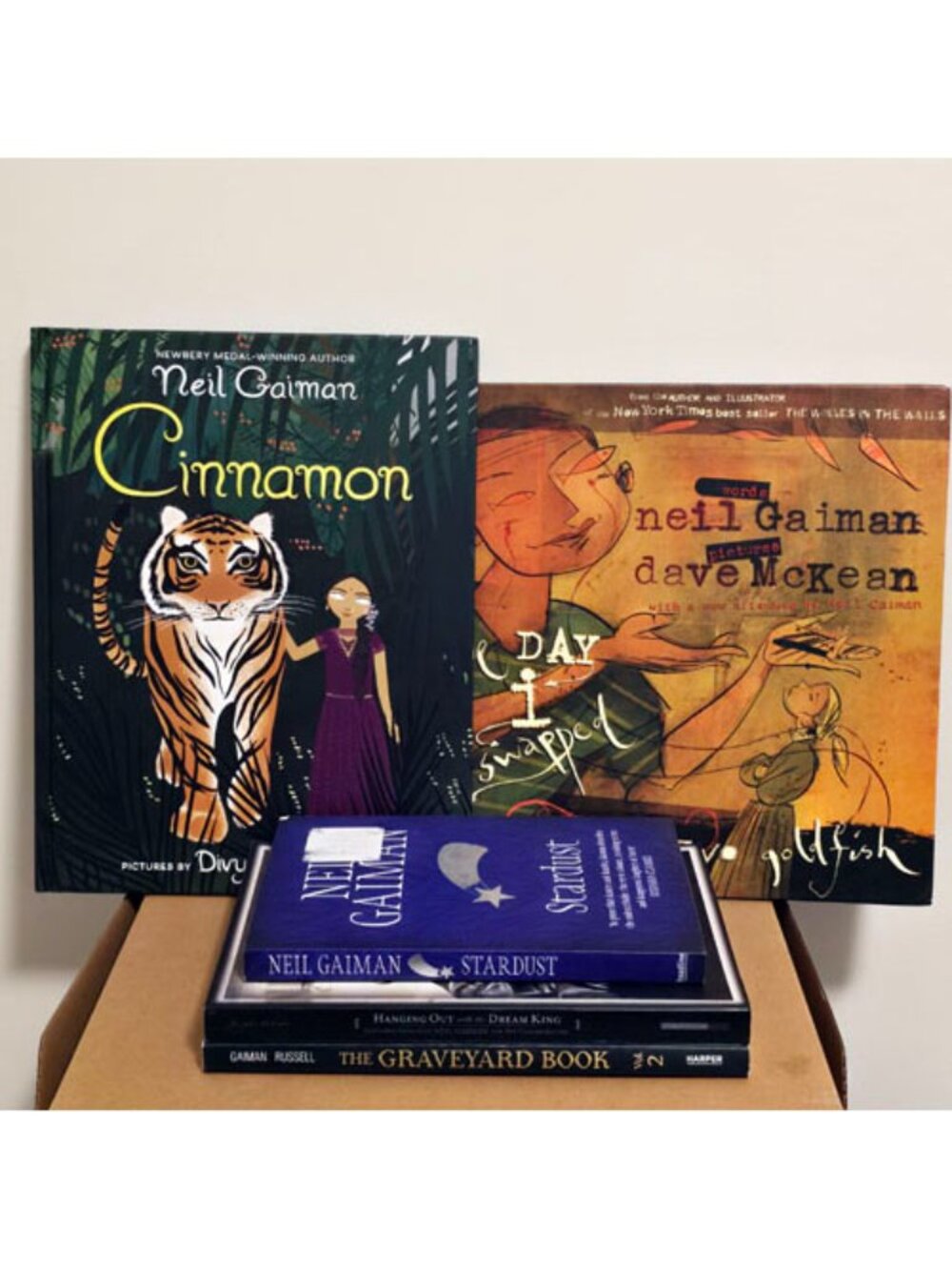 Neil Gaiman Book Lot 5 Stardust Graveyard Goldfish Cinnamon Dream King Sampler